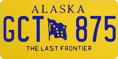 AK license plate GCT875