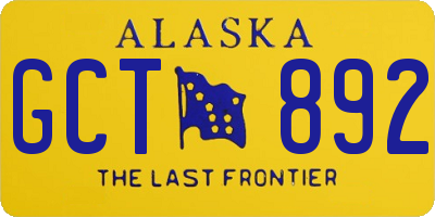 AK license plate GCT892