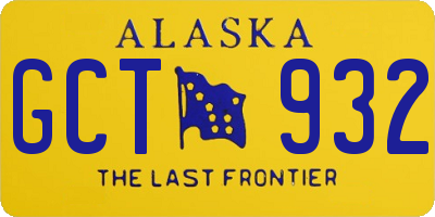 AK license plate GCT932