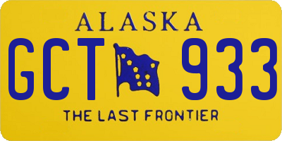 AK license plate GCT933