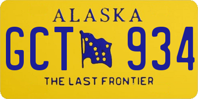 AK license plate GCT934