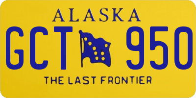 AK license plate GCT950