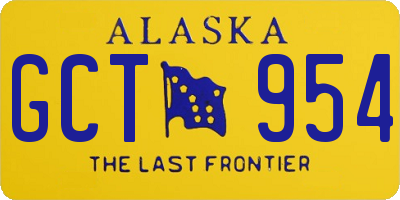 AK license plate GCT954