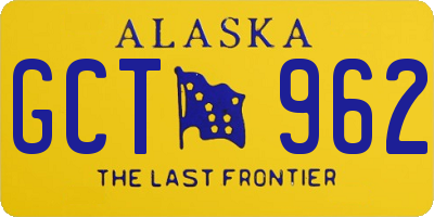 AK license plate GCT962