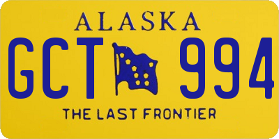 AK license plate GCT994