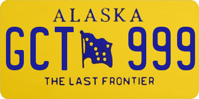 AK license plate GCT999