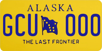 AK license plate GCU000