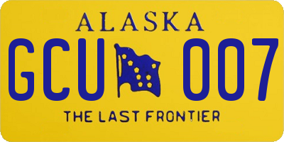 AK license plate GCU007