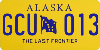 AK license plate GCU013