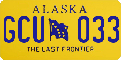 AK license plate GCU033