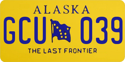 AK license plate GCU039