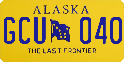 AK license plate GCU040