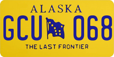 AK license plate GCU068