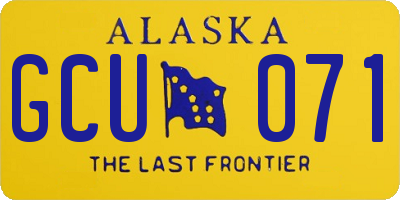 AK license plate GCU071