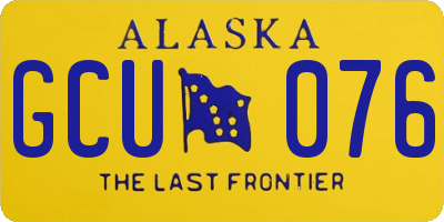 AK license plate GCU076
