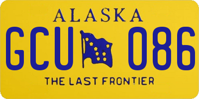 AK license plate GCU086