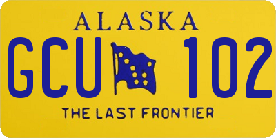 AK license plate GCU102