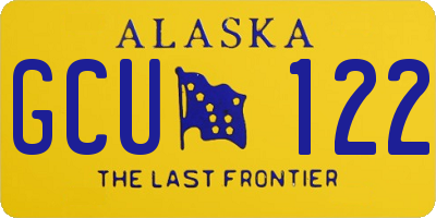 AK license plate GCU122