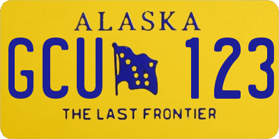 AK license plate GCU123