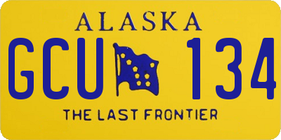 AK license plate GCU134