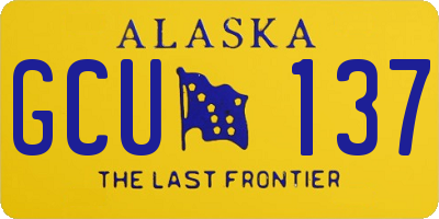 AK license plate GCU137