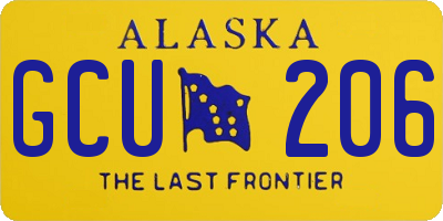 AK license plate GCU206