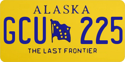 AK license plate GCU225