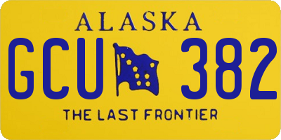 AK license plate GCU382