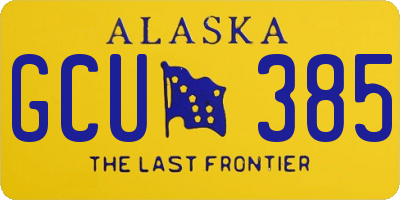 AK license plate GCU385