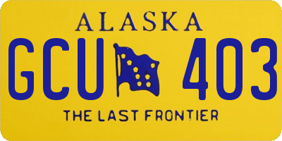 AK license plate GCU403