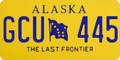 AK license plate GCU445