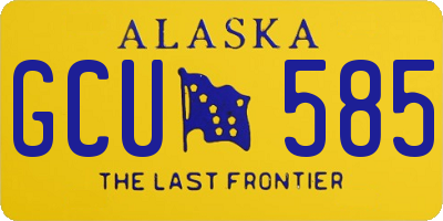 AK license plate GCU585