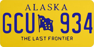 AK license plate GCU934