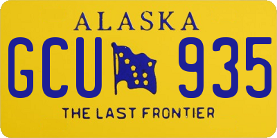 AK license plate GCU935