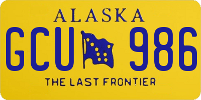 AK license plate GCU986