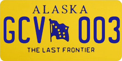 AK license plate GCV003