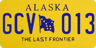 AK license plate GCV013