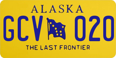 AK license plate GCV020