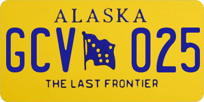 AK license plate GCV025