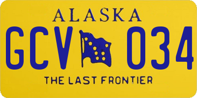 AK license plate GCV034