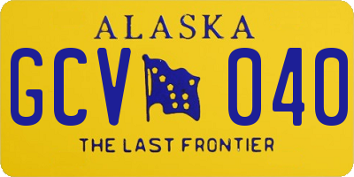 AK license plate GCV040