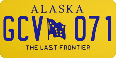 AK license plate GCV071
