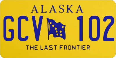 AK license plate GCV102
