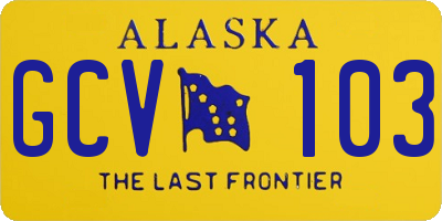 AK license plate GCV103