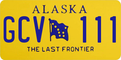 AK license plate GCV111