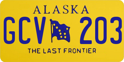 AK license plate GCV203