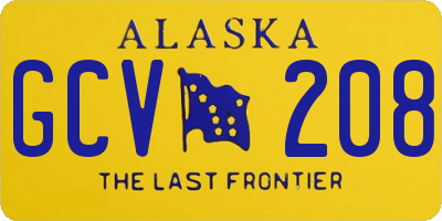 AK license plate GCV208