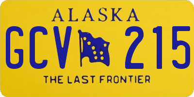 AK license plate GCV215