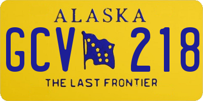 AK license plate GCV218
