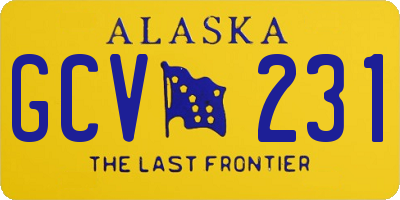 AK license plate GCV231